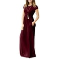 thumbnail image 3 of HAOMEILI Women Short Sleeve Loose Plain Maxi Dresses Casual Long Dresses with Pockets, 3 of 7