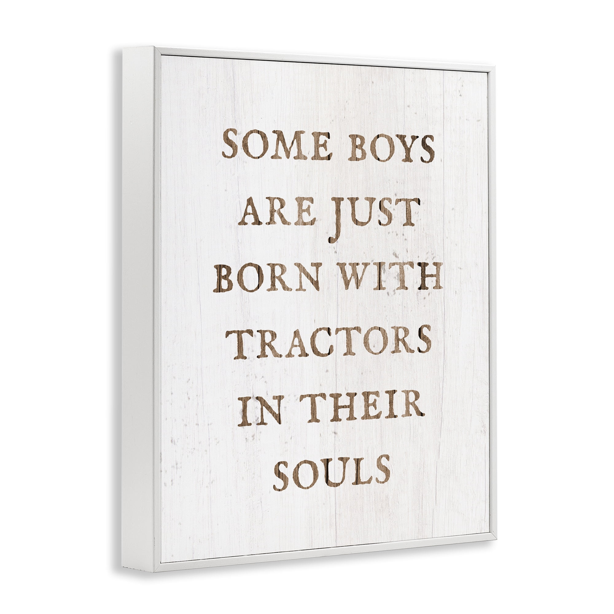 Stupell Industries Tractors In Their Souls Typography Painting White Framed Art Print Wall Art, 16 x 20