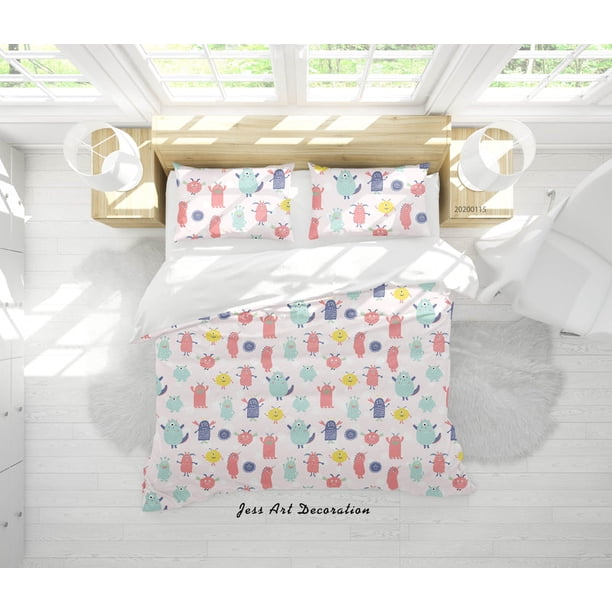 3D Cartoon Animal Monsters Pattern Quilt Cover Set Bedding Set Duvet Cover