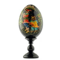 Joker with the Bear Collectible Wooden Easter Egg 6.25 Inches