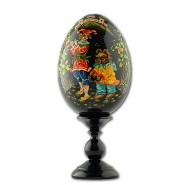 Joker with the Bear Collectible Wooden Easter Egg 6.25 Inches