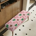 thumbnail image 4 of FUIALDOLG Christmas Dining Bench Cover, Stretch Washable Long Bench Seat Covers, Rectangle Table Chair Slipcover for Dining Room, Living Room, Kitchen(Pink), 4 of 7