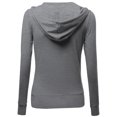 thumbnail image 2 of FashionOutfit Women's Cotton Spandex Basic Casual Zip Up Thermal Hooded Jacket, 2 of 3