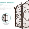 thumbnail image 6 of BOBOKY  3 - Panel 55 x 33 x 0.5 in Solid Wrought Iron See-Through Metal Fireplace Screen, Spark Guard Safety Protector w/Decorative Scroll,Copper, 6 of 8