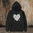 thumbnail image 6 of WQNVRNR Kids Valentine's Day Hoodie- Long Sleeve Heart Casual Fleece-Lined Sweatshirt with Pocket Black Size 12, 6 of 6
