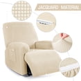 thumbnail image 6 of TAOCOCO Stretch Armchair Reclining Slipcovers, Solid Jacquard 4-Pieces Recliner Chair Covers Beige, 6 of 9