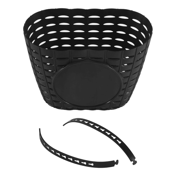Kids Bicycle Basket, Children Plastic Front Handlebar Bike Basket for Storage, Black