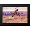 thumbnail image 2 of Russell, Charles Marion 24x17 Black Modern Framed Museum Art Print Titled - Bucking Bronco, 2 of 5