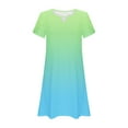 thumbnail image 5 of GaThRRgYP Plus Size Dresses Women Fashion,Women Summer Casual Leaf Sleeves Hollow Neckline Design Dress Long Skirt Green XXL, 5 of 5