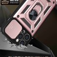 thumbnail image 7 of Compatible with iPhone 13 Pro Max Case with Sliding Camera Lens Cover and Ring Kickstand Heavy Duty Military Grade Protection Phone Shockproof Back Cover for iPhone 13 Pro Max, Rosegold, 7 of 7