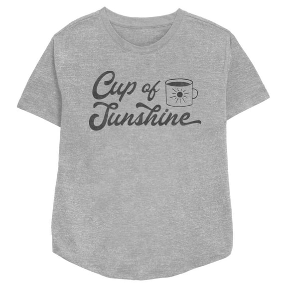 Women's Lost Gods Distressed Cup of Sunshine Graphic Tee Athletic Heather Medium