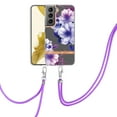 thumbnail image 2 of SaniMore Crossbody Design Case for Samsung Galaxy S23 Plus (6.6" 2023), Adjustable Shoulder Strap Shockproof Silicone Floral Back Cover for Girls Women [Ultra-slim Lightweight] Cord Cove,Purple Flower, 2 of 7