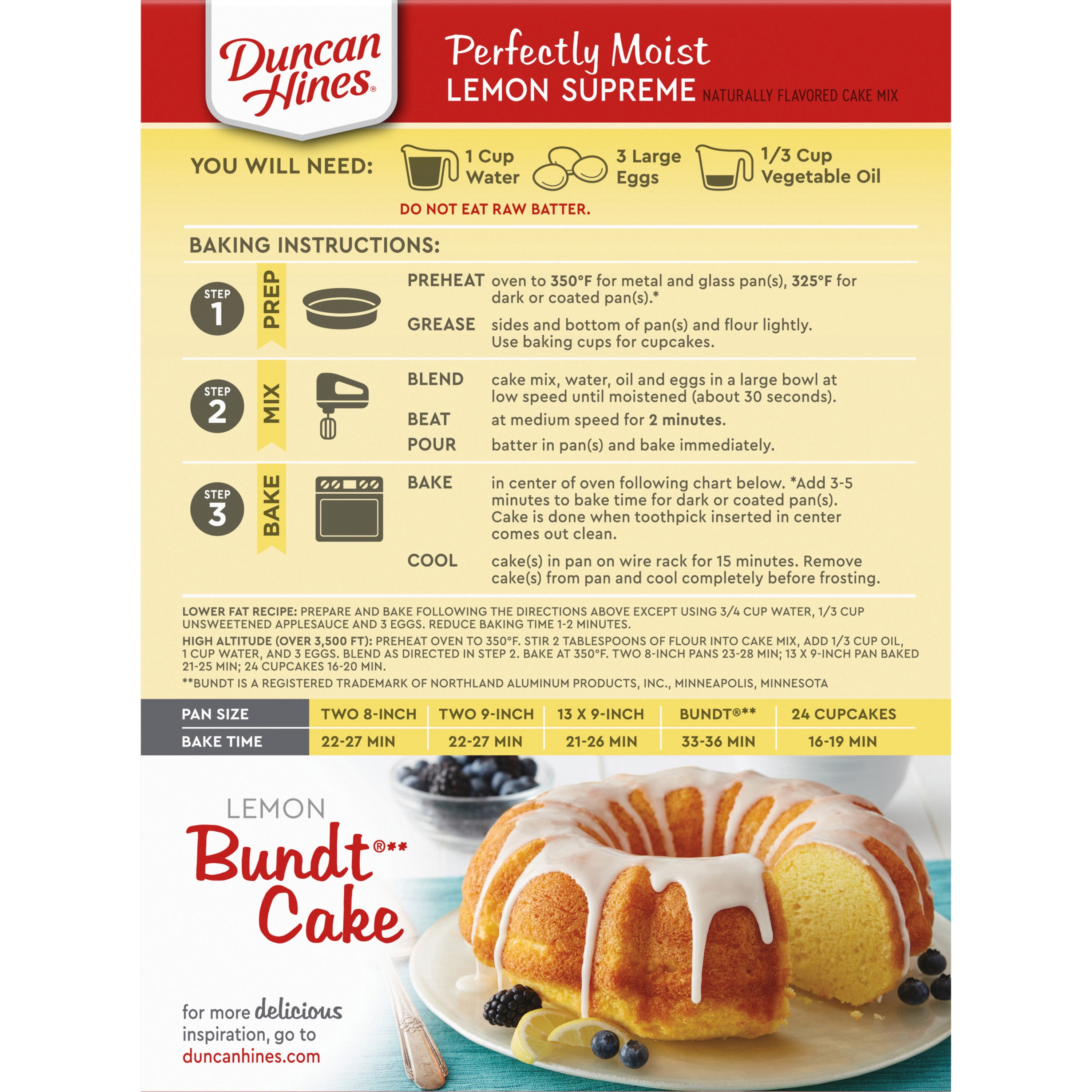 Duncan Hines Signature Perfectly Moist Lemon Supreme Cake Mix 15 25 Oz Walmart Com Walmart Com