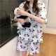 thumbnail image 4 of Conjunto de pijama de satén de seda para mujer, ropa de dormir de manga larga, traje de dos piezas de talla grande, estilo especial navideño, 4 of 4