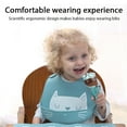 thumbnail image 4 of Adjustable silicone 3D baby bib with cute cat pattern, can hold food residue, waterproof and dirt proof, BPA free (yellow), 4 of 7