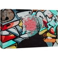 thumbnail image 3 of PixonSign Canvas Print Wall Art Graphic Warhol Paint Splatter Graffiti & Street Art Comics Digital Art Modern Art Bohemian Portrait Fun Multicolor Ultra for Living Room, Bedroom, Office - 32"x48", 3 of 5