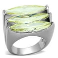 thumbnail image 1 of Alamode LOA916-8 Women Rhodium Brass Ring with AAA Grade CZ in Apple Green - Size 8, 1 of 1