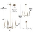 thumbnail image 4 of LNC 8-Light Antique Gold Modern Linear Dining Room Chandelier,26.8"D x 26.8"W x 35.4"H, 4 of 13