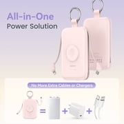 RORRY 10000mAh Portable Charger with Built-in Cables, 20W Fast Charging Portable Charger Power Bank Compatible with iPhone 17/16/15/14, Apple Watch,Samsung & Android Phones,Black