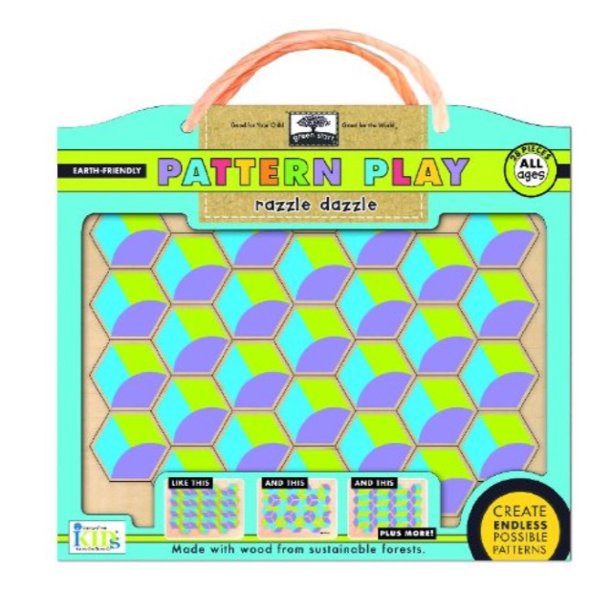 green start pattern play wooden puzzles razzle dazzle mix and match