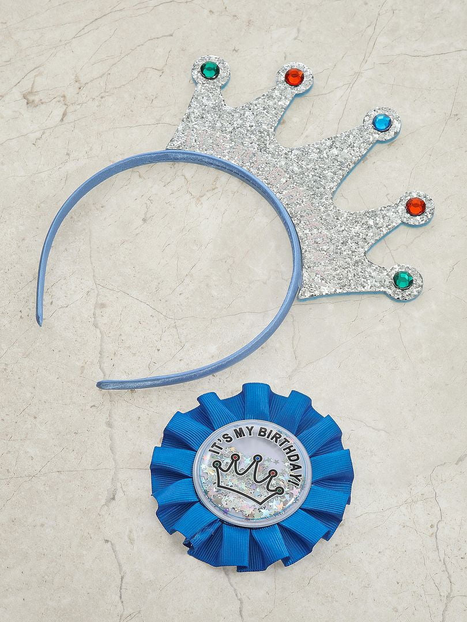 Wonder Nation It's-My-Birthday Crown Headband and Pin Set, 2 Pieces