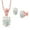 White||White||White, variant on 18K Rose Gold Plated Silver White Opal and Blue Tanzanite Pendant and Earrings Jewelry Set for Women (4.04 Cttw, Gemstone Birthstone, Oval Cabochon 11X9MM and 8X6MM with 18 inch Silver Chain)