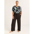 thumbnail image 3 of Joyspun Women’s Sleepwear Long Knit Pajama Pants, 29'' Inseam, Sizes S-3X, 3 of 6