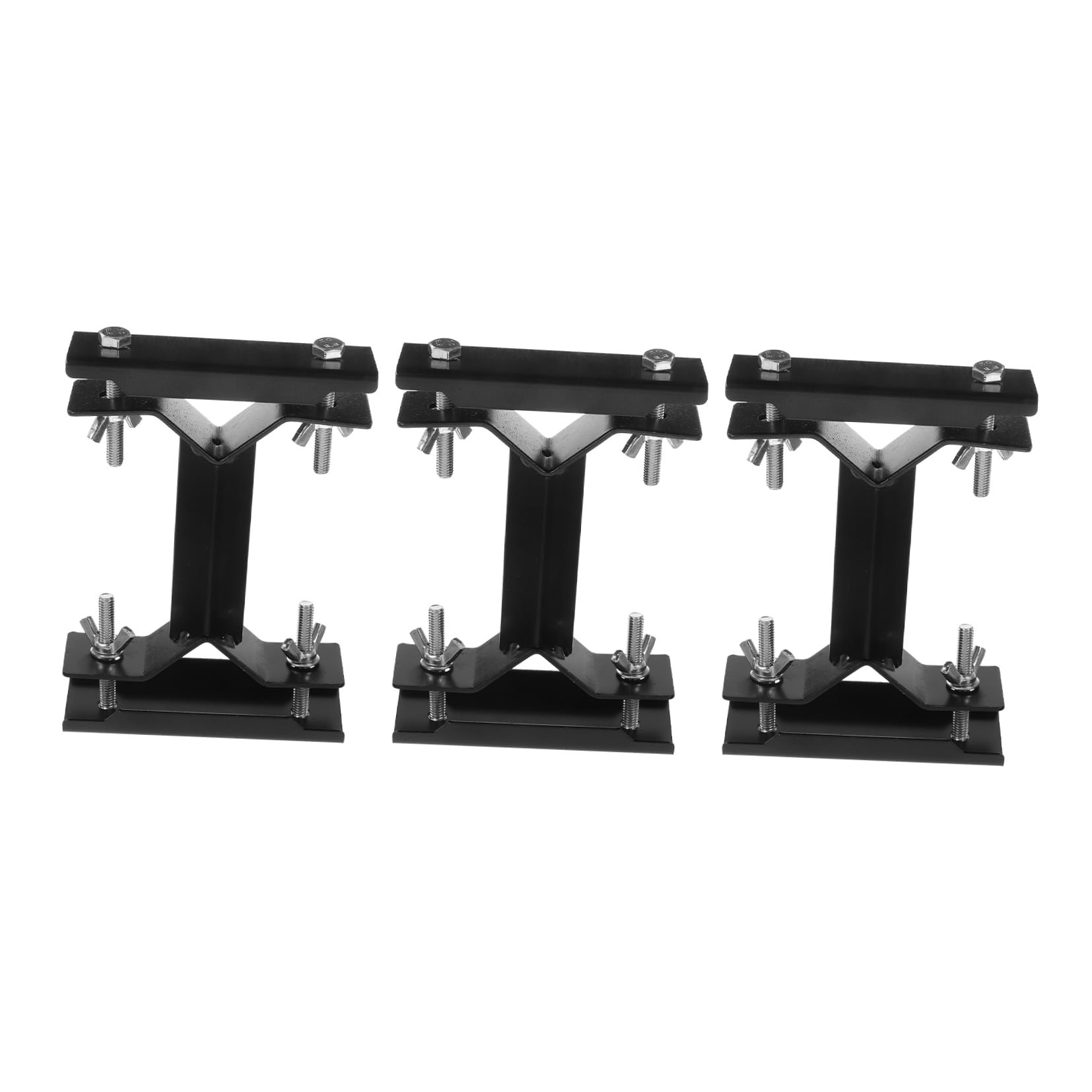 Masteelf 3-Pack Heavy Duty Outdoor Umbrella Clamp Stand Holder, Parasol Mount Clip Bracket for Secure Fixed Umbrella Support