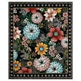 thumbnail image 3 of Bleum Cade Floral Area Rug for Living Room 5x7, Boho Washable Rug, Soft Faux Wool Indoor Rug Carpet for Living Room Bedroom, Black, 3 of 8