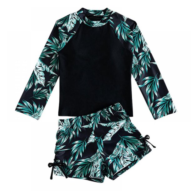 GYRATEDREAM Rash Guard for Girls Swimwear 2Piece Hawaii Swimsuit UPF