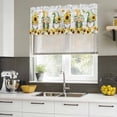 thumbnail image 5 of Spring Gnomes Valances for Windows, Decorative Rod Pocket Window Valance Curtains, Botanical Yellow Flowers Leaves Wooden Plank Short Curtain Drapes for Kitchen/Living Room, 2 Panels, 60" W x 18" L, 5 of 8