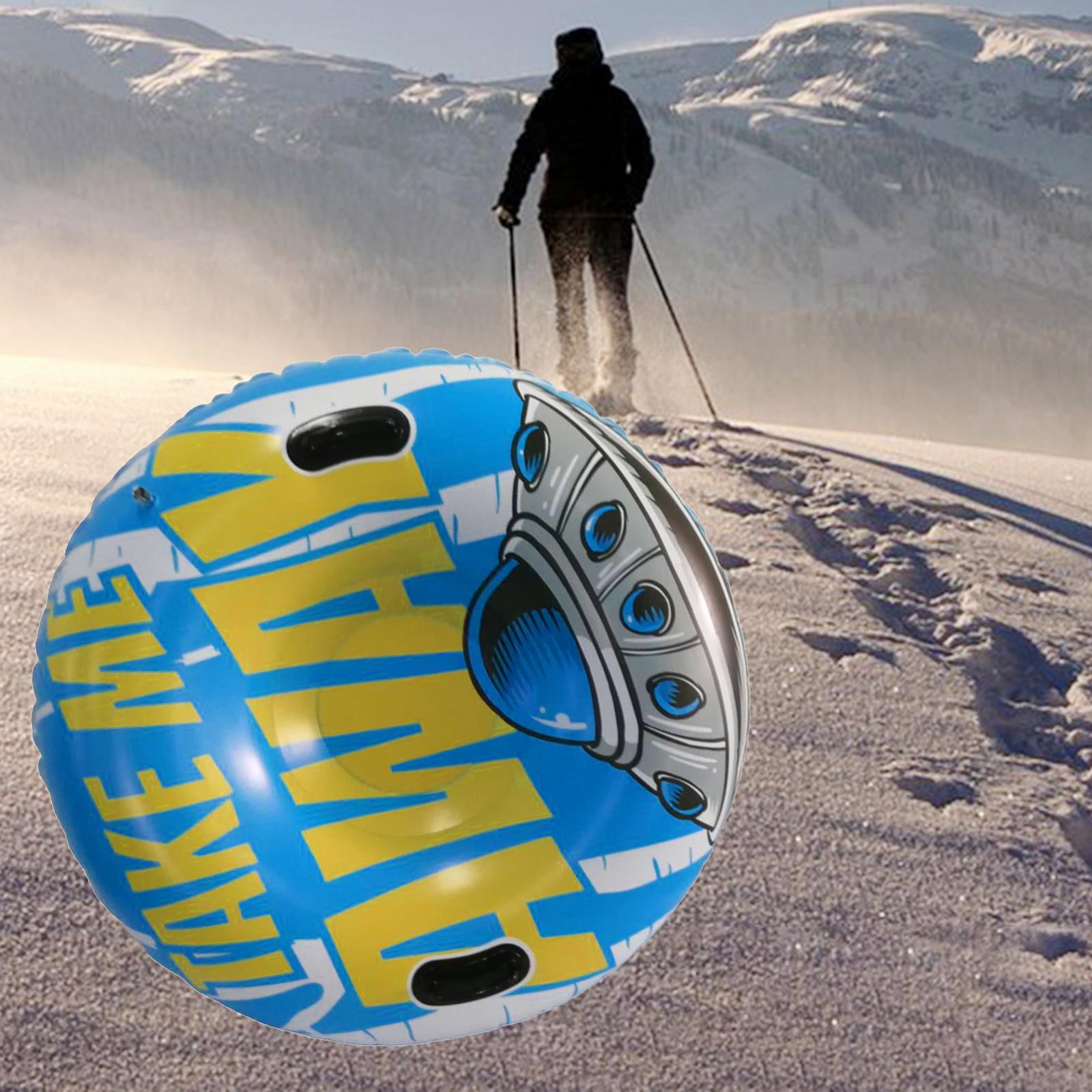 DimyFew Inflatable PVC Snow Tube Freeze-resistant -thick Bottom Recreation Sports Skiing 90cm UFO