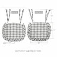 thumbnail image 2 of VHC Brands Chair Pad 16.5x18, Cotton Dining Room, Kitchen Chair Pads, Seat Cushion with Ties, Tucked, Annie Buffalo Check Collection, Rectangle 16.5x18, Ash Grey, Set of 4, 2 of 4