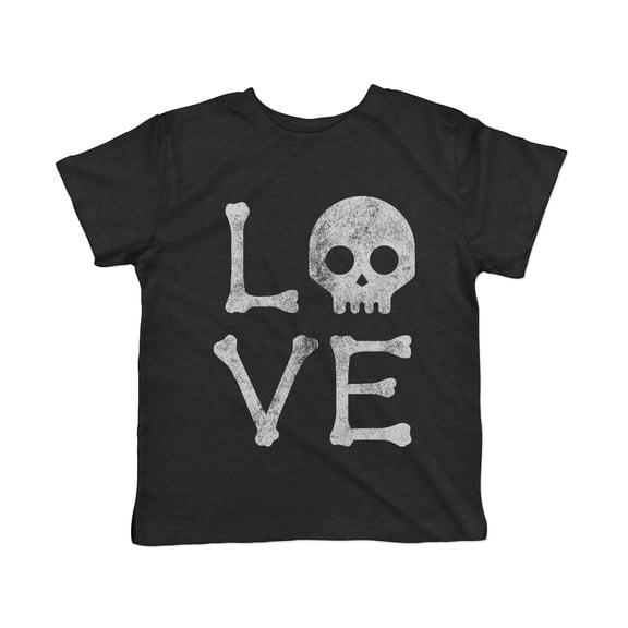 Toddler Funny T Shirts Love Skull Sarcastic Halloween Graphic Novelty Tee For Young Kids