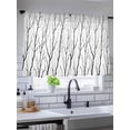 thumbnail image 5 of Sheer Curtains 45 Inch Length, Black Branches Semi Sheer Curtains Light Filtering Window Treatment, Modern Abstract Art Forest Silhouettes Privacy Voile Drapes for Living Room Bedroom 52x45 Inch, 5 of 7