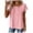 Pink, variant on Cilsoka Womens Short Sleeve Button Down Shirts Summer Clothes 2026 Trendy Pleated Scoop Neck Short Sleeve Casual Loost Tunic Tops