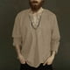 thumbnail image 1 of Blusas y camisas de manga larga con cuello en V para hombre, blusas casuales de moda con cordón y cuello en V de manga larga, blusas para hombre, 1 of 5
