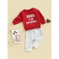 thumbnail image 4 of Elippeo Valentine´s Day Boys 2pcs Outfits 6M 12M 18M 24M 3Y Letter Print Toddler Long Sleeve Sweatshirt and Elastic Casual Pants Suit, 4 of 9