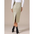 thumbnail image 4 of DARING DIVA Women's PU Leather Midi Party Split Back Bodycon Pencil Skirt X-Small Beige, 4 of 6