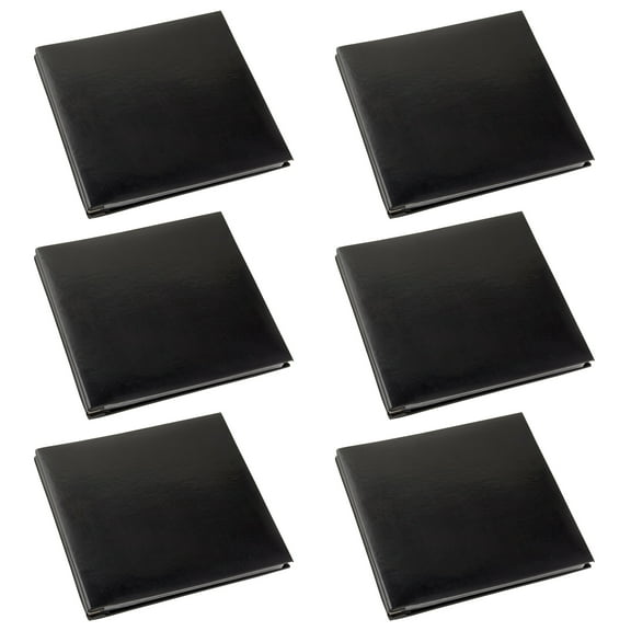 Recollections Black Mega Faux Leather Scrapbook, 12" x 12", 6 Pack