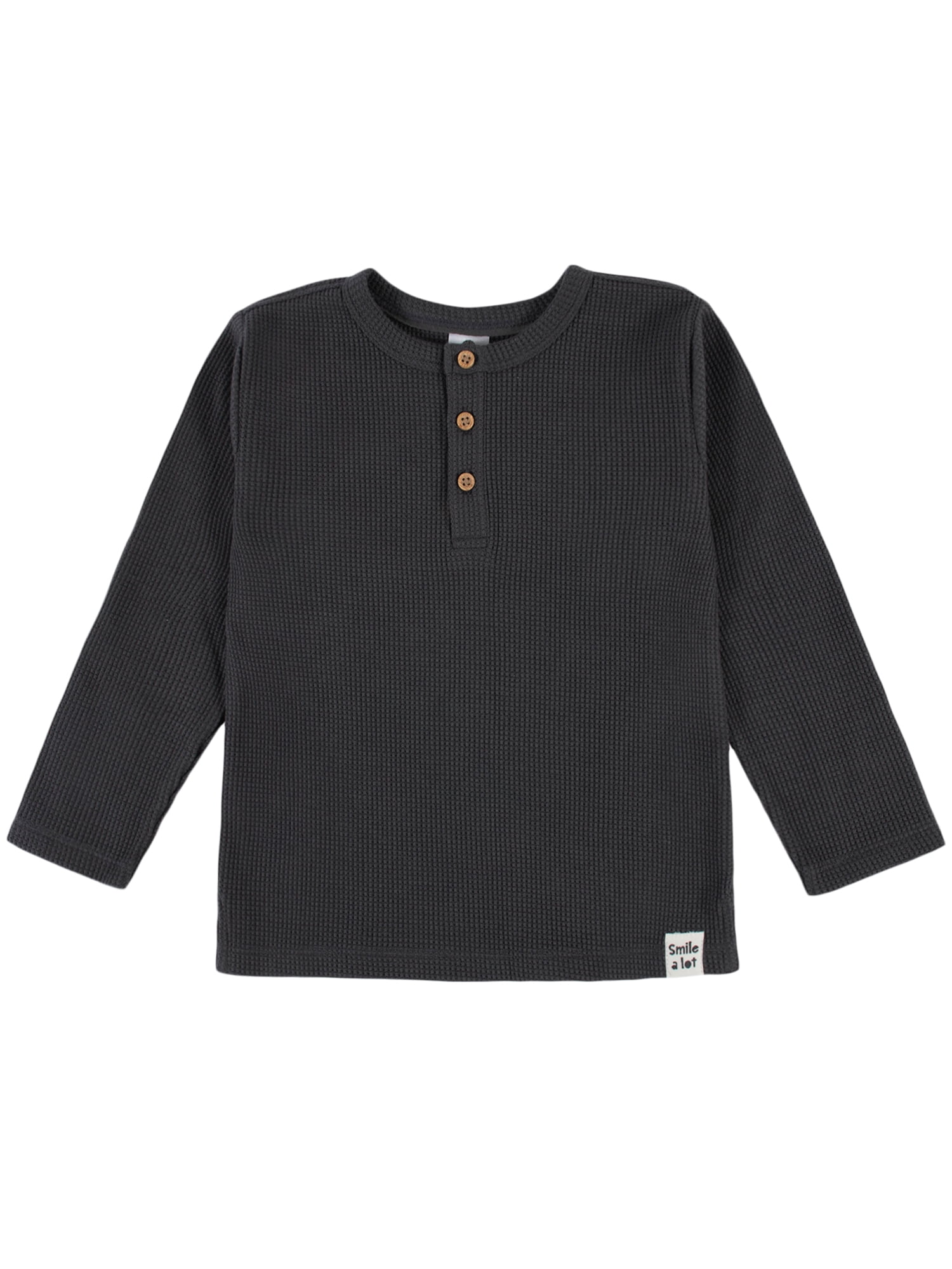 Modern Moments by Gerber Toddler Boy Long-Sleeve Casual Waffle Henley T-Shirts, 2-Pack, 12M-5T