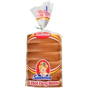 Sunbeam Hot Dog Buns, 6 count, 9 oz