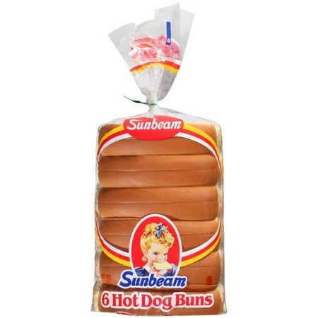 Sunbeam Hot Dog Buns, 6 count, 9 oz