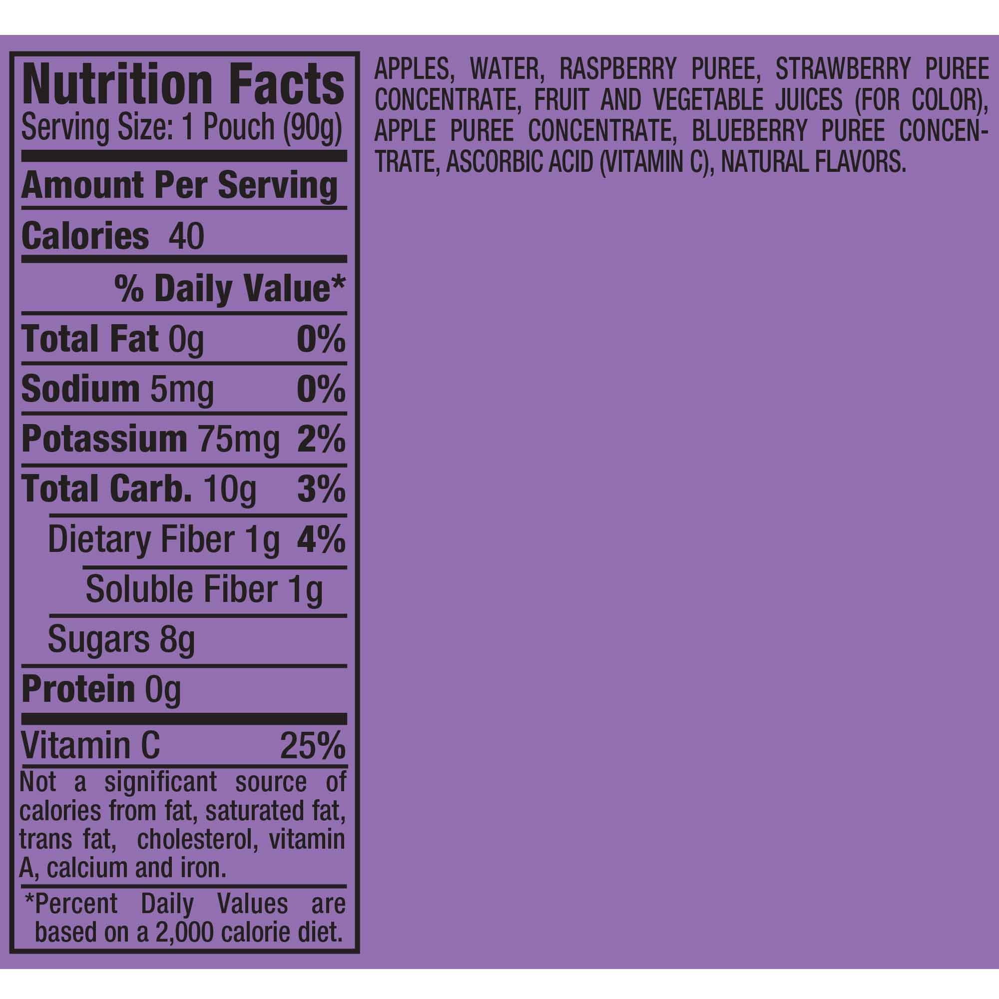 Motts Applesauce Nutrition Label - Trovoadasonhos