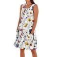 thumbnail image 3 of Clearance under10!Plus Size Women's Summer Dresses Printing Casual Sleeveless Linen Loose Fitting Midi Dress With Pockets,Size S-XXXL, 3 of 6
