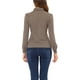 thumbnail image 3 of INSPIRAR CHIC Blusa Elegante Casual de Manga Larga con Cuello Choker y Estampado de Houndstooth en Color Marrón, 3 of 6