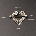 thumbnail image 3 of Personalized Piercing Nipple Ring Heart Shaped Symmetrical Wing Body Jewelry Nipple Ring Shield, 3 of 5
