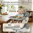thumbnail image 4 of ManyFun-4-in-1 Baby High Chair Portable Toddler Baby Dining Chairs-Dining Booster Seat for Eating-Dinner Plate and Toy Rack,Grey, 4 of 8