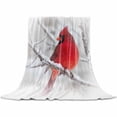 thumbnail image 2 of Cardinal Bird Throw Flannel Blanket 50x80In Christmas Winter Super Soft Cozy Bed Blanket, Lightweight Plush Fuzzy Bed Throw for Bedroom Sofa Couch Living Room, 2 of 4