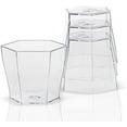 thumbnail image 3 of JJEAN-100 pack 2 oz Plastic Dessert Cups with 100 Plastic Spoons - Hexagonal Mini Bowl Disposable Bowls for Chocolate Desserts, Appetizers, Dessert Samplers, Dessert Shot Glasses & More, 3 of 4